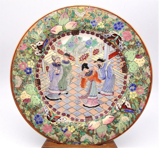 Antique Chinese Qing Superb Unusual Famille Verte Porcelain Plate