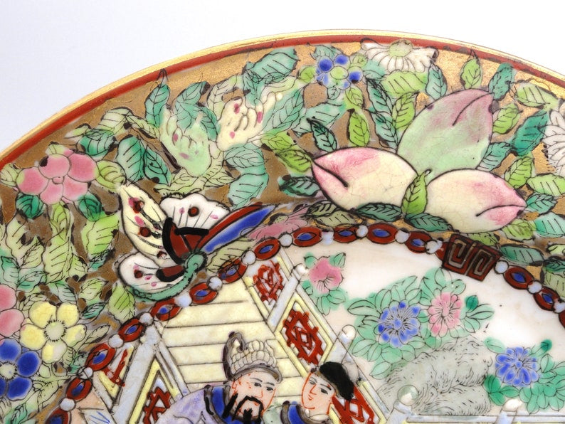 Antique Chinese Qing Superb Unusual Famille Verte Porcelain Plate