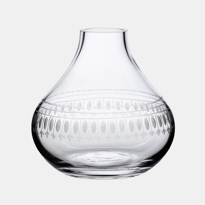 Small Crystal Vase with Oval etching
