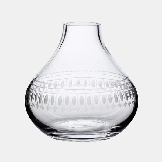 Small Crystal Vase with Oval etching