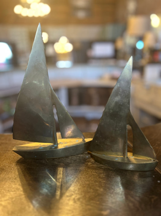 Vintage Brass Nautical Sailboats