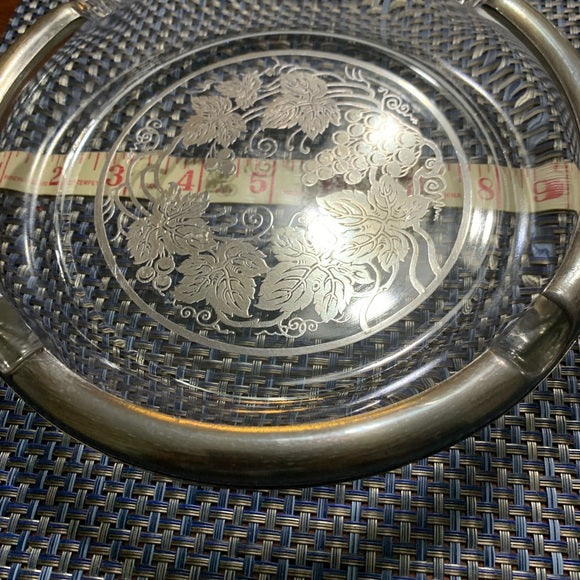 Vintage Ashtray with sterling Silver Overlay
