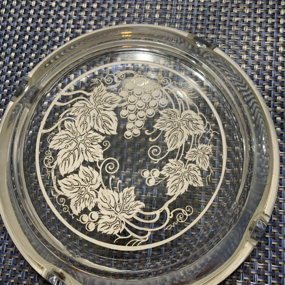 Vintage Ashtray with sterling Silver Overlay