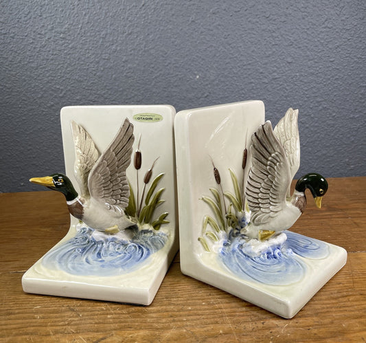 Mallard Duck Ceramic Bookends