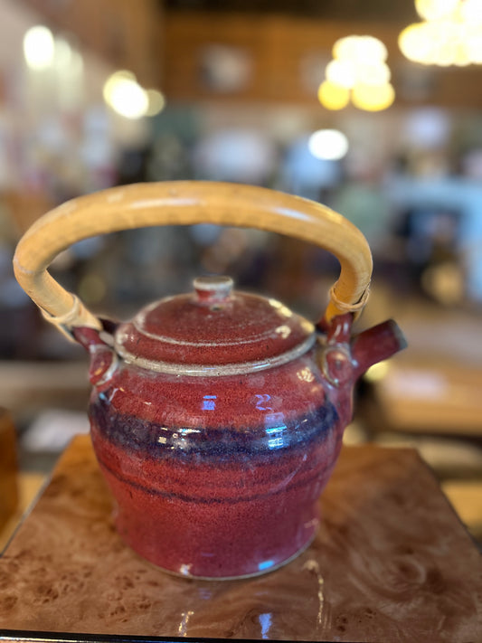 Raspberry Pottery Teapot