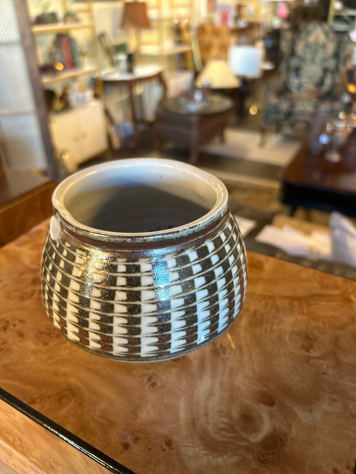 A striking signed Aguilar studio pottery piece
