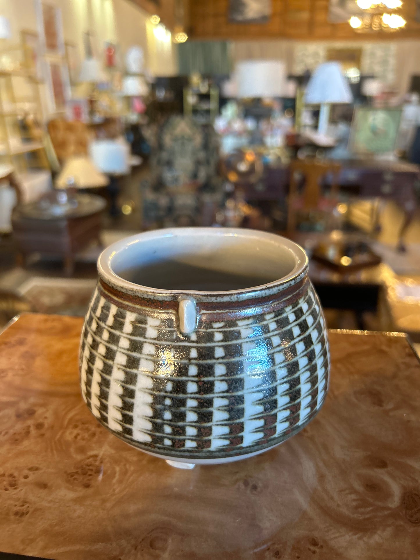 A striking signed Aguilar studio pottery piece