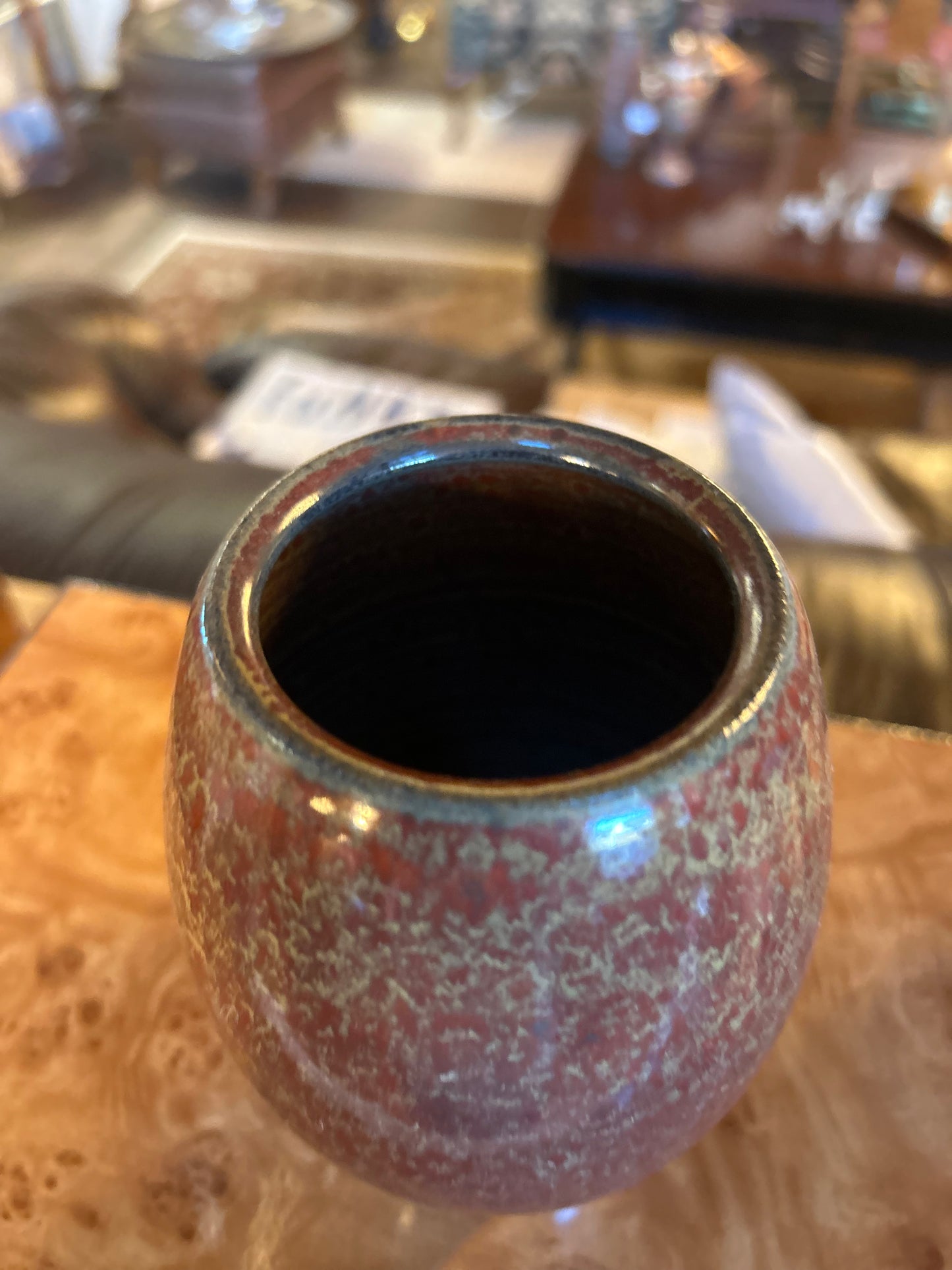 “New Clairvaux” pottery vase with a striking red glaze