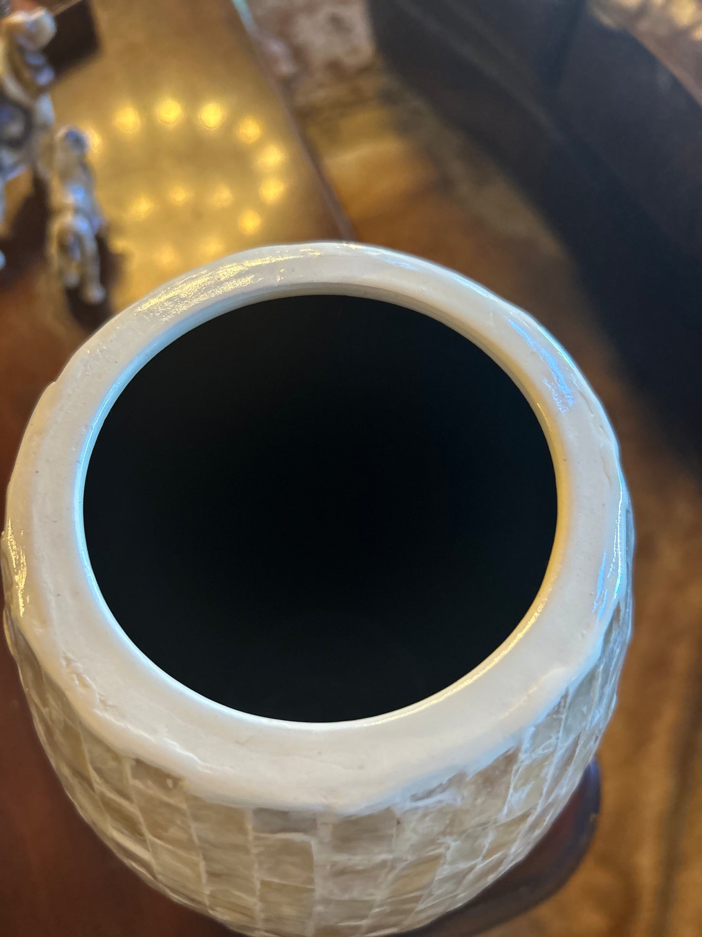 Gold Tall Ceramic Round Vase