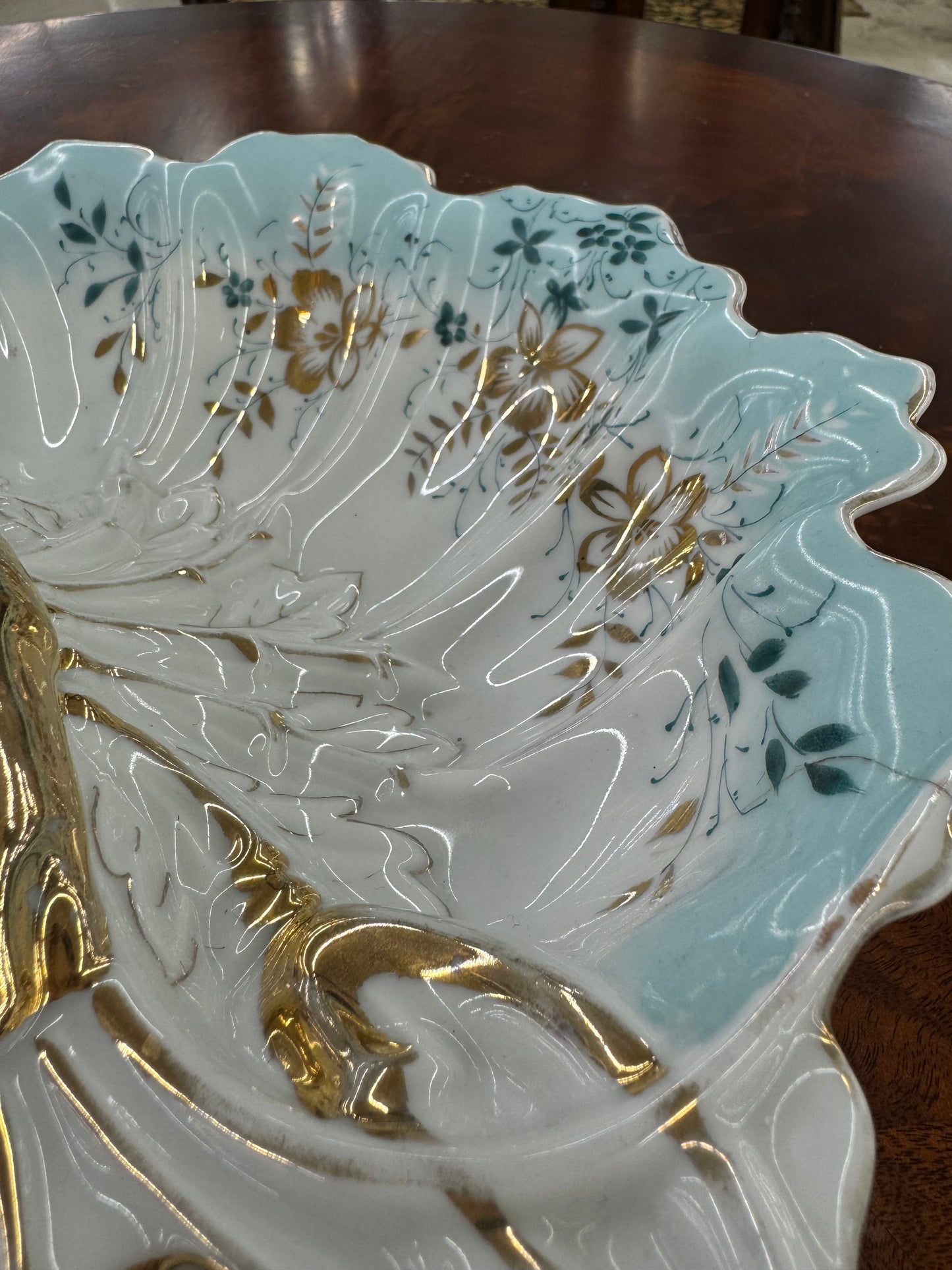 Antique Victorian Porcelain Lobster Divided Serving Dish