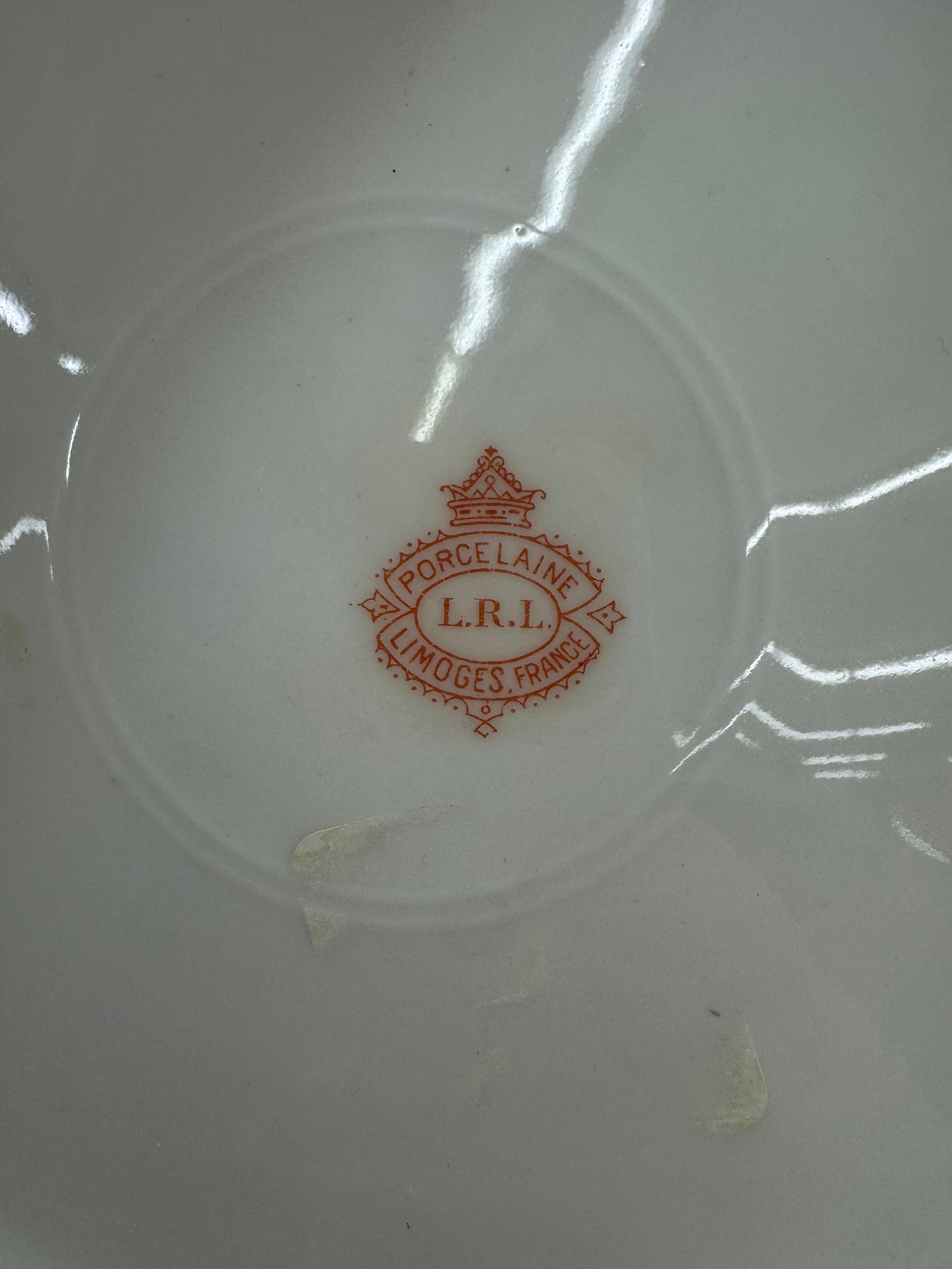 Antique Hand-Painted L.R.L. Limoges Cabinet Plate with Duck Scene