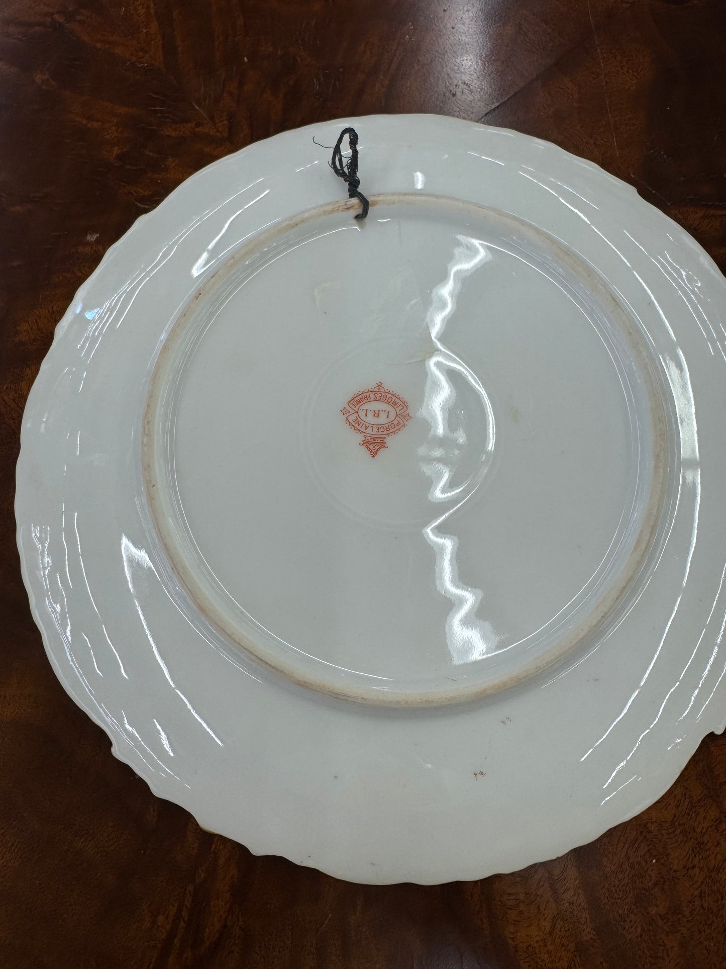 Antique Hand-Painted L.R.L. Limoges Cabinet Plate with Duck Scene