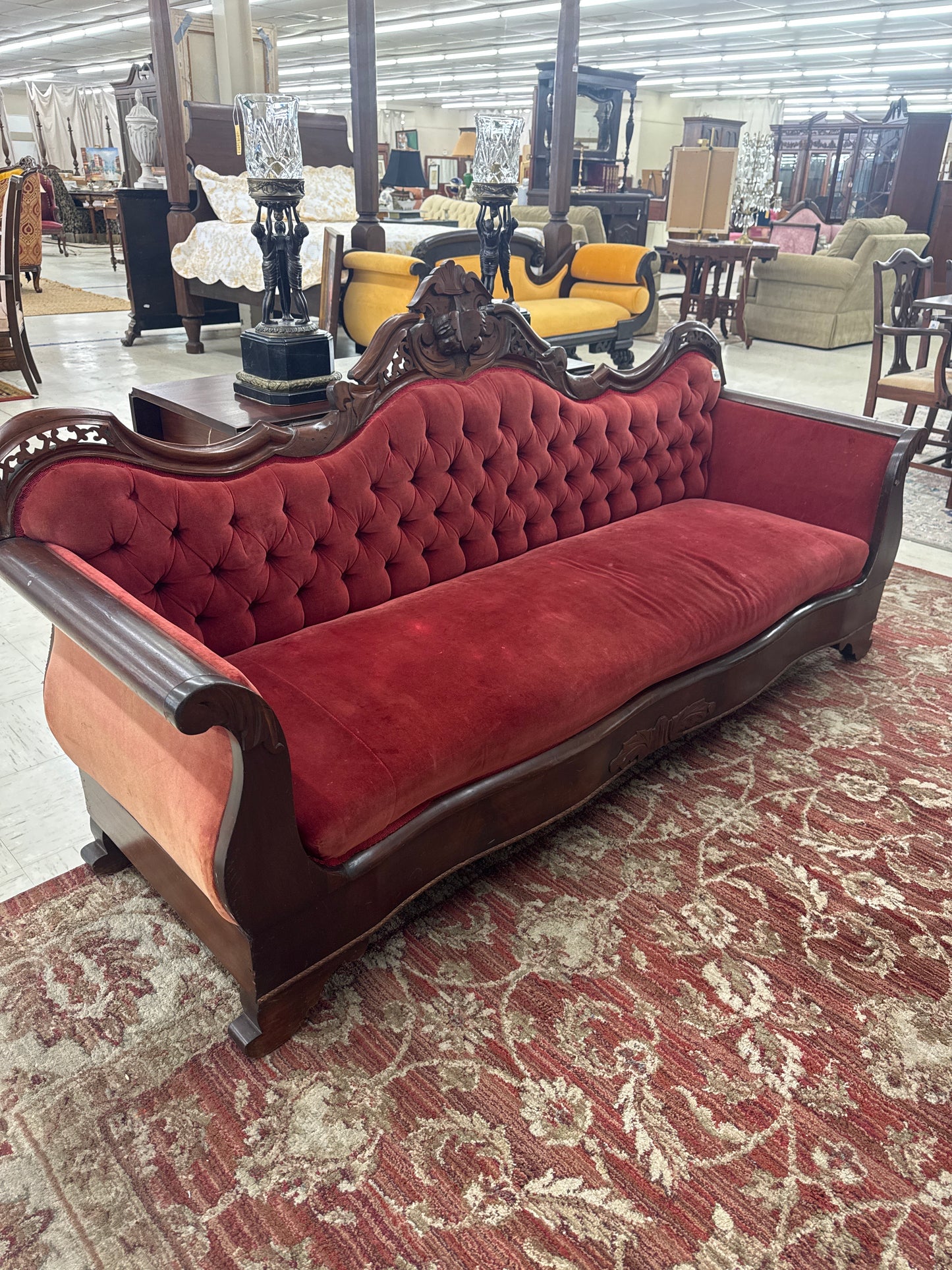Victorian Tufted Parlor Sofa