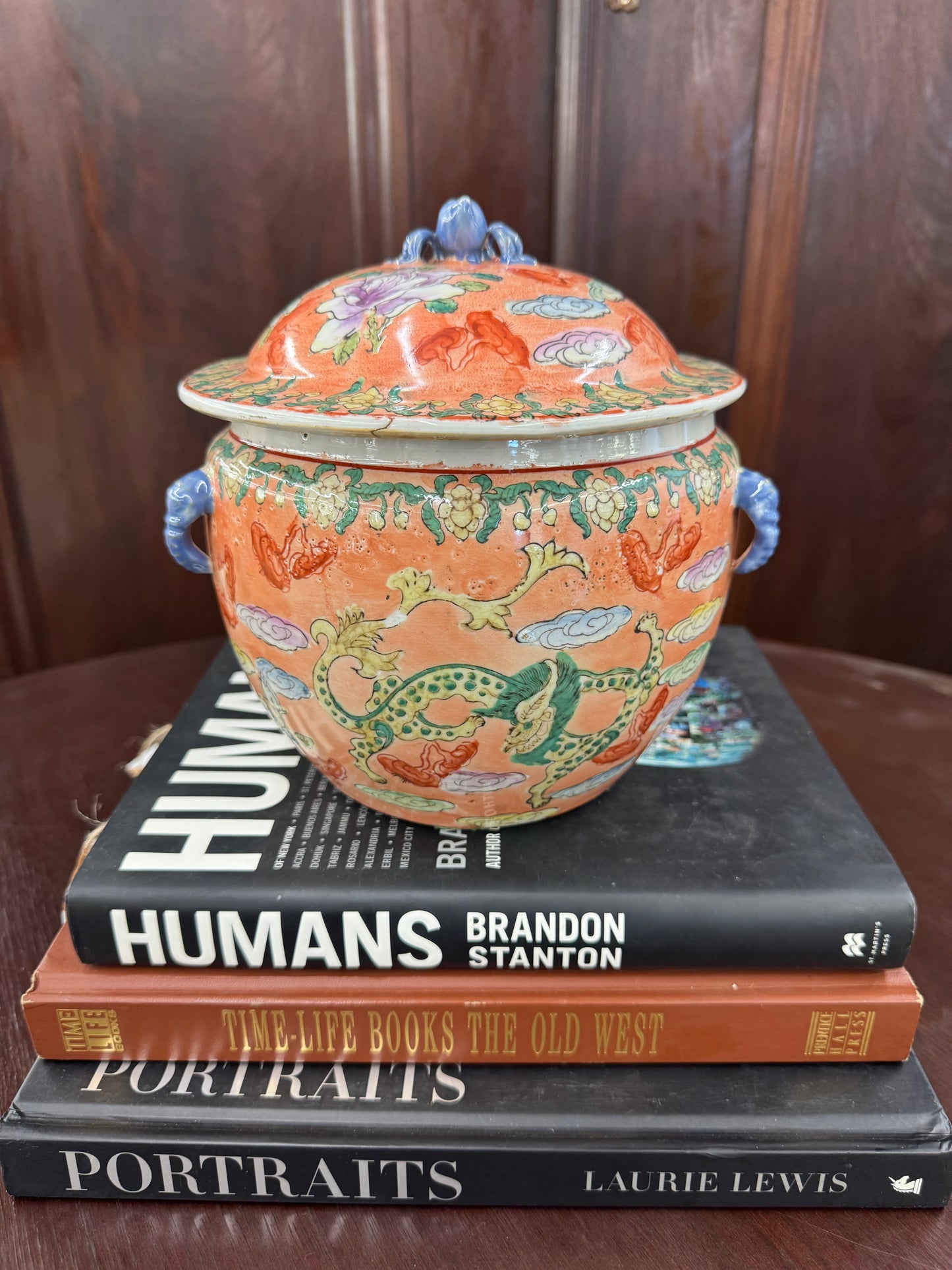 Famille rose dragon ginger jar