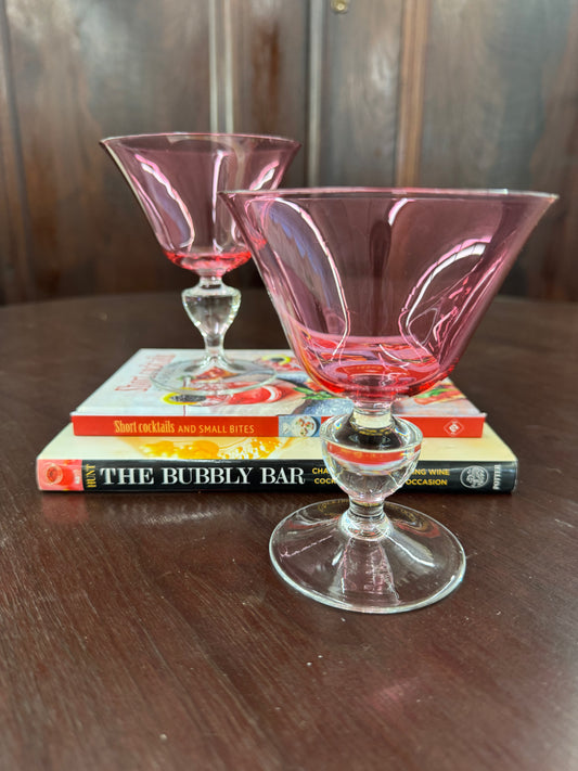 Vintage pink cocktail glasses