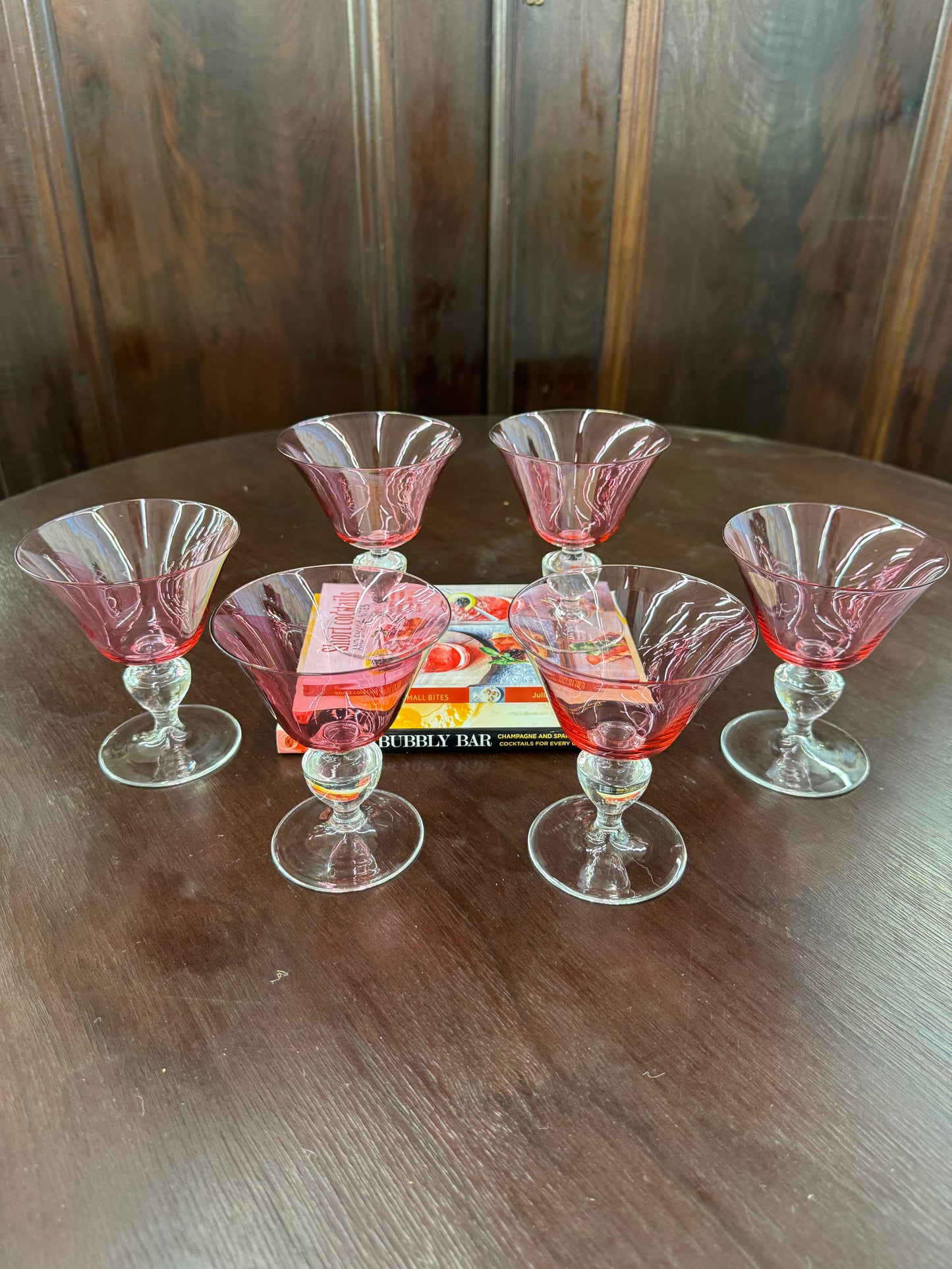 Vintage pink cocktail glasses