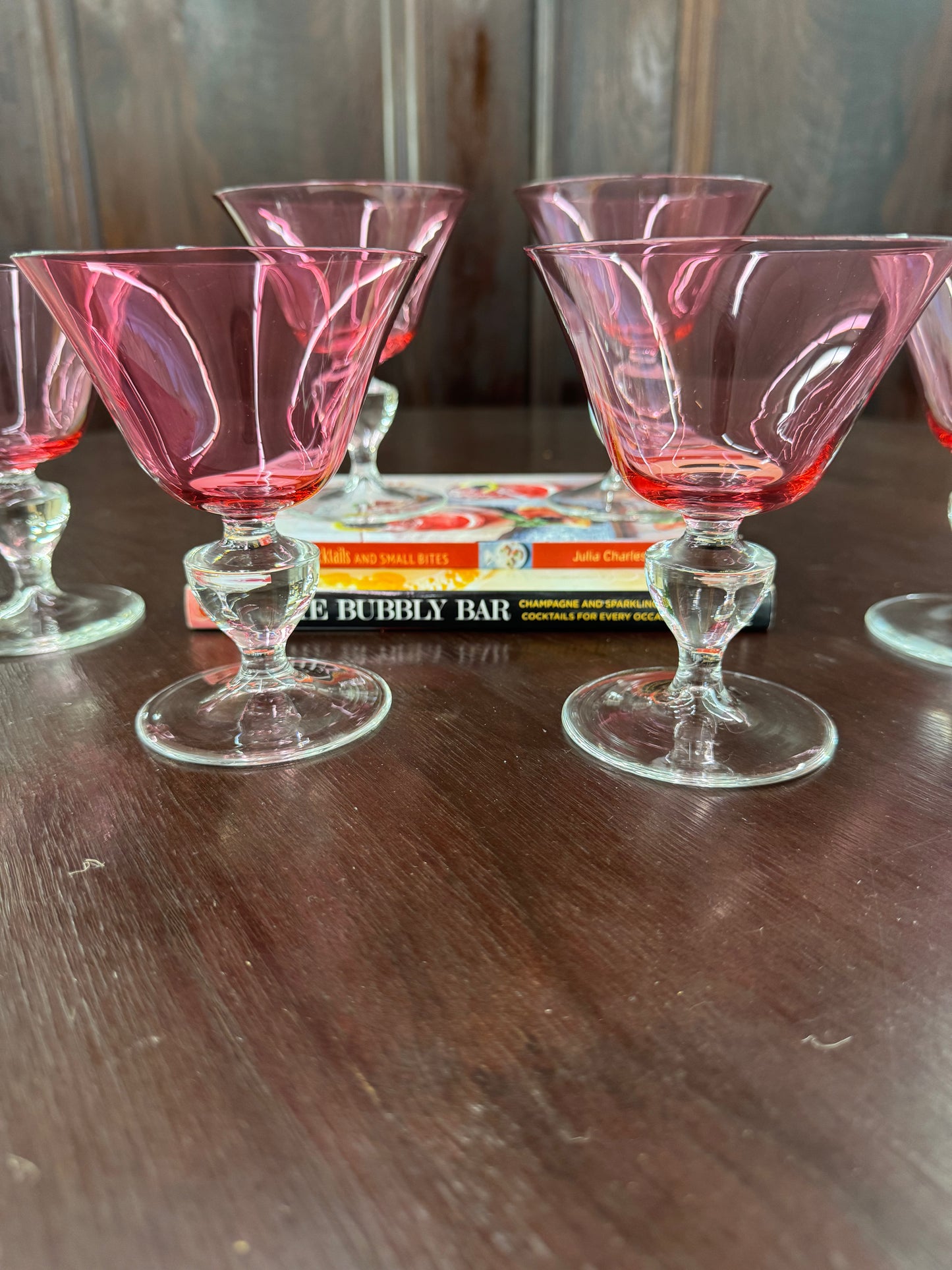 Vintage pink cocktail glasses