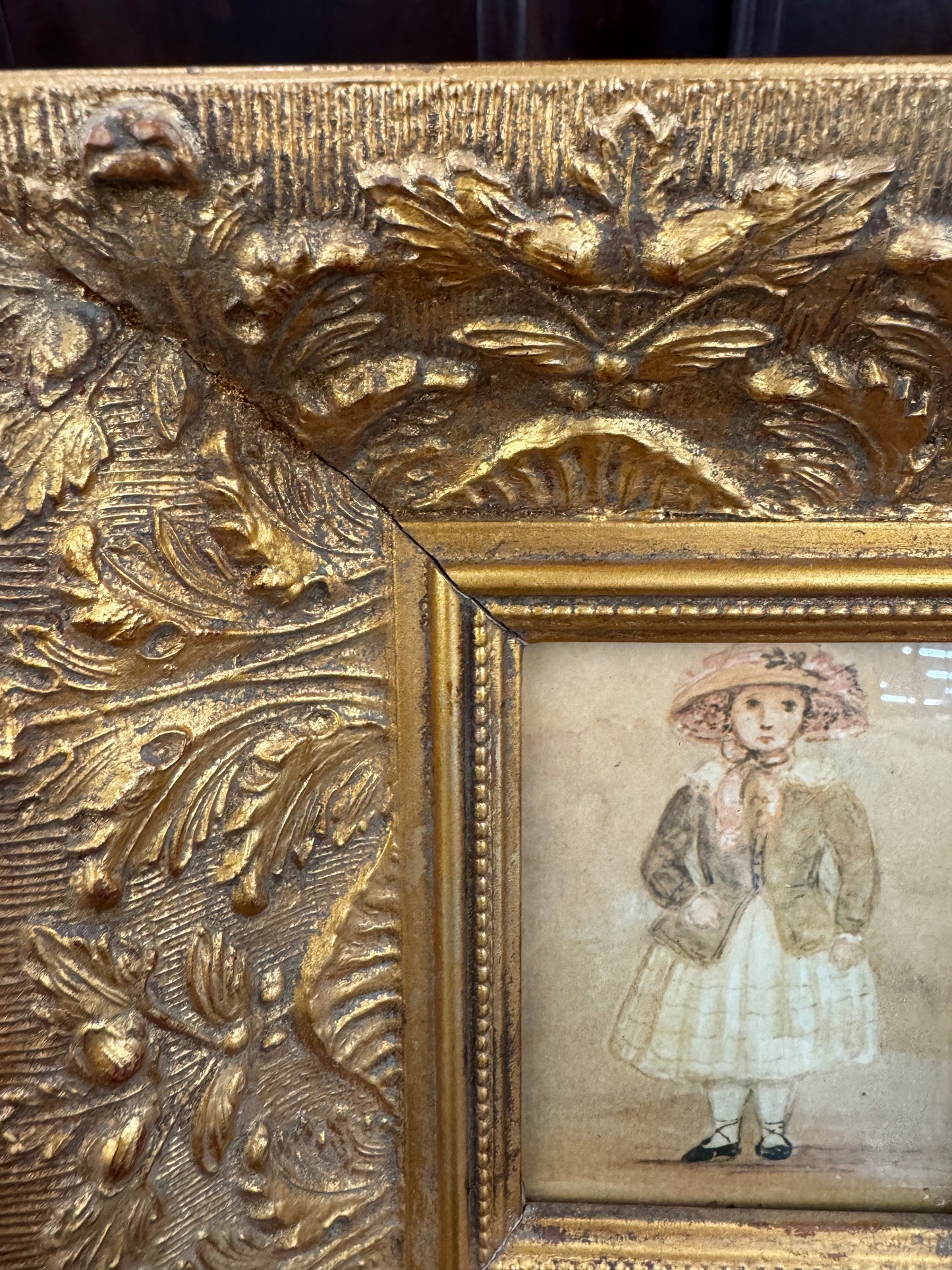 Vintage Gilt Framed Child Portrait Print