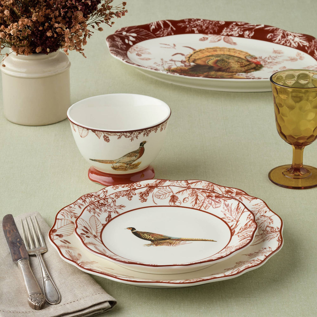 Pheasant Grove Salad Plate 8.5" 4 asst