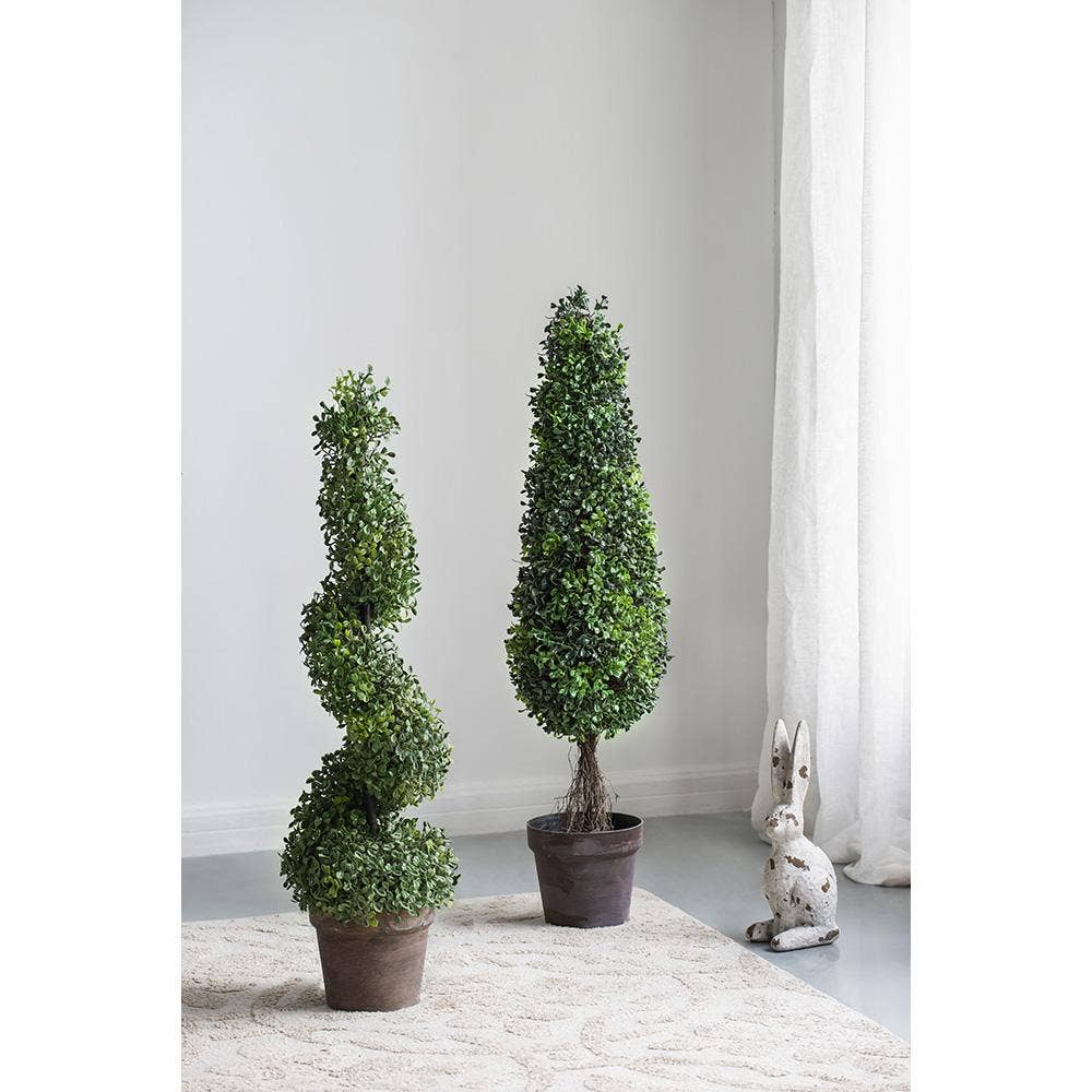 3 Foot Tall Artificial Spiral Boxwood Tree