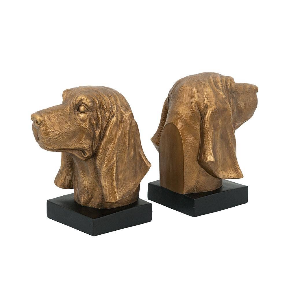 S/2 7x6x8.5" Dog Head Bookends 4S/CTN