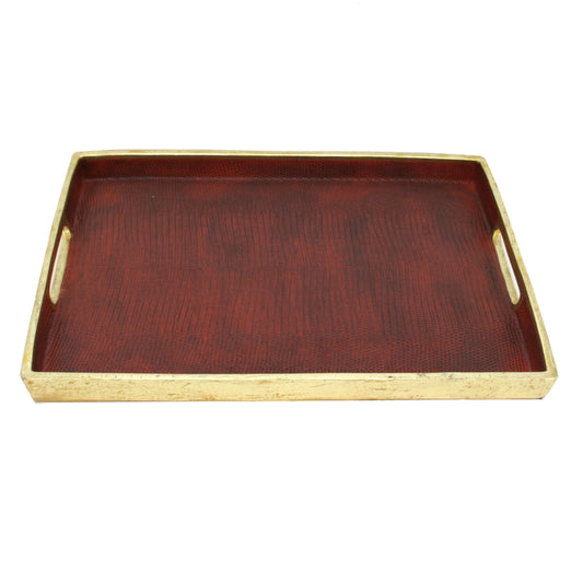 Burgundy Lizard Skin Tray