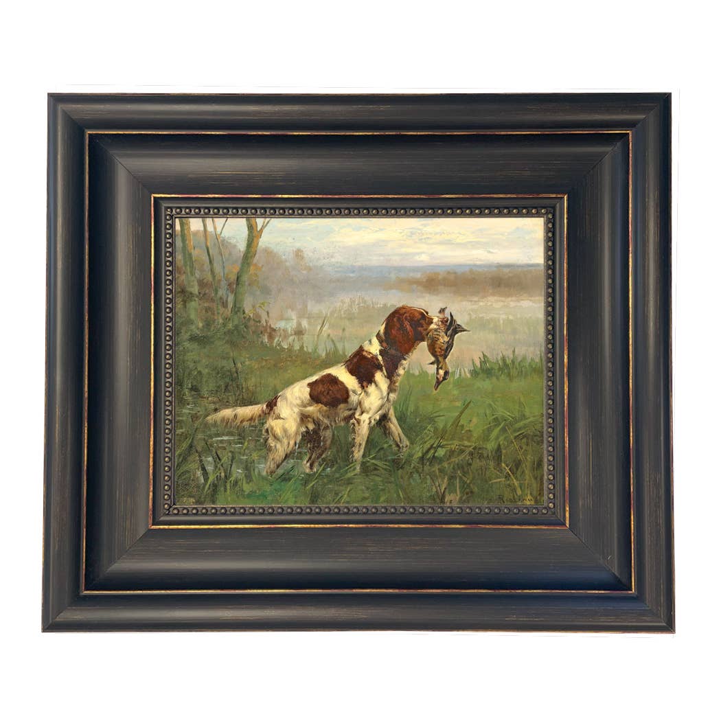 Setter and a Ruddy Duck Vintage Painted Print | Wall art