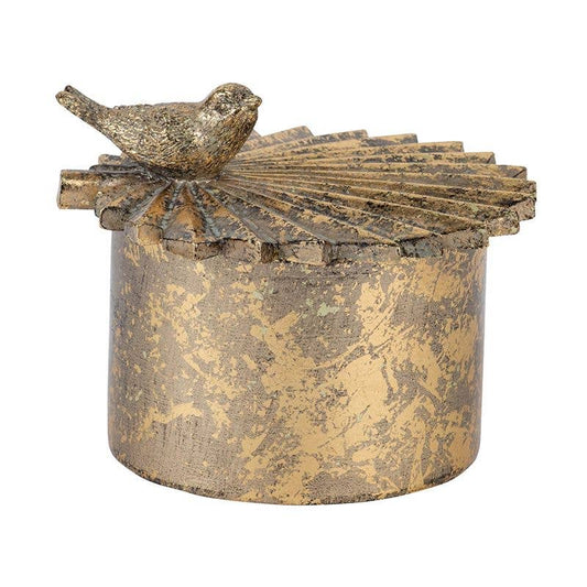 5x5x4 Gilded Trinket Box, Round