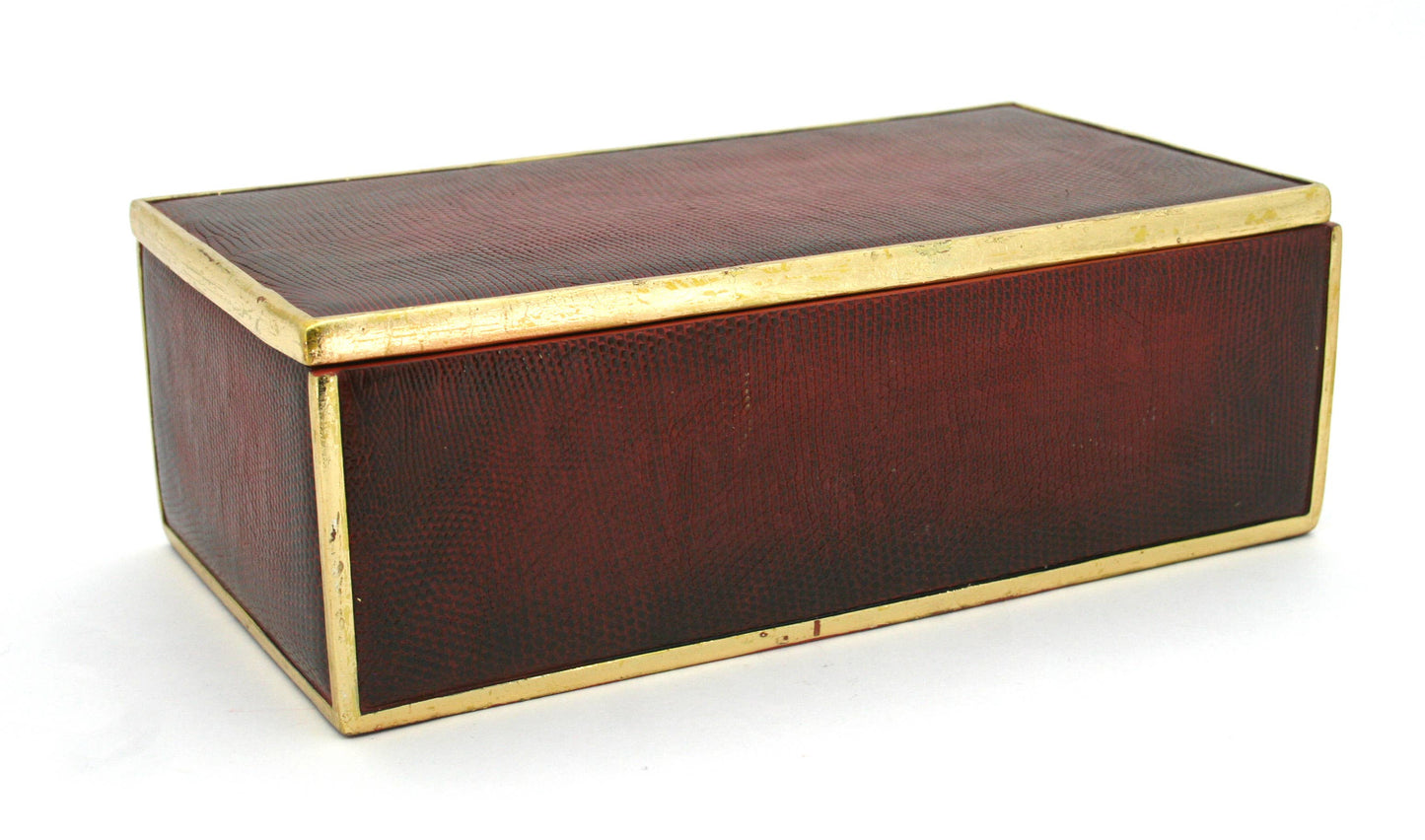 Burgundy Lizard Skin Box