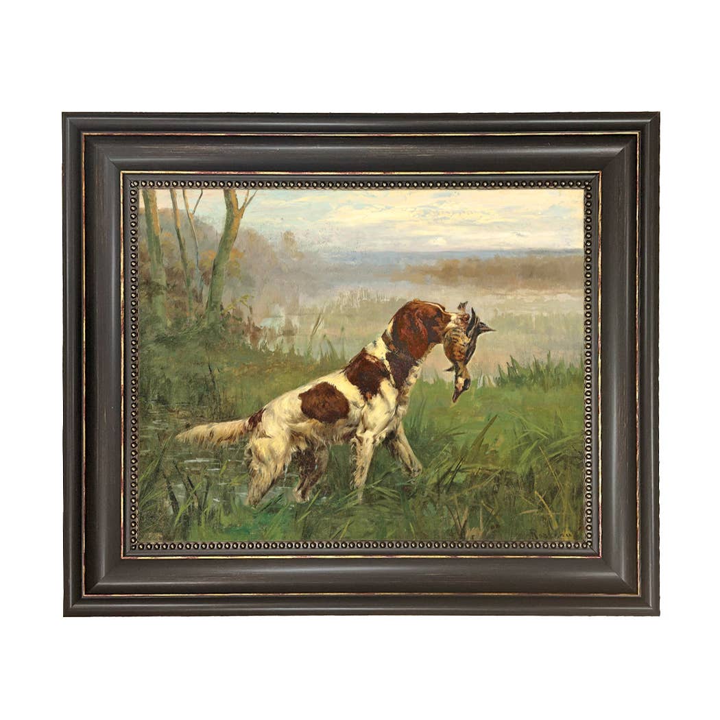 Setter and a Ruddy Duck Vintage Painted Print | Wall art