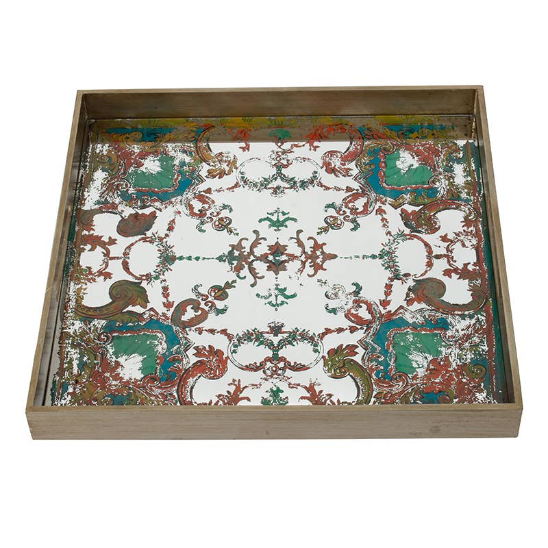 20x20x2" Opulent Baroque Mirror Tray