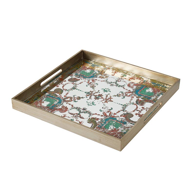 20x20x2" Opulent Baroque Mirror Tray