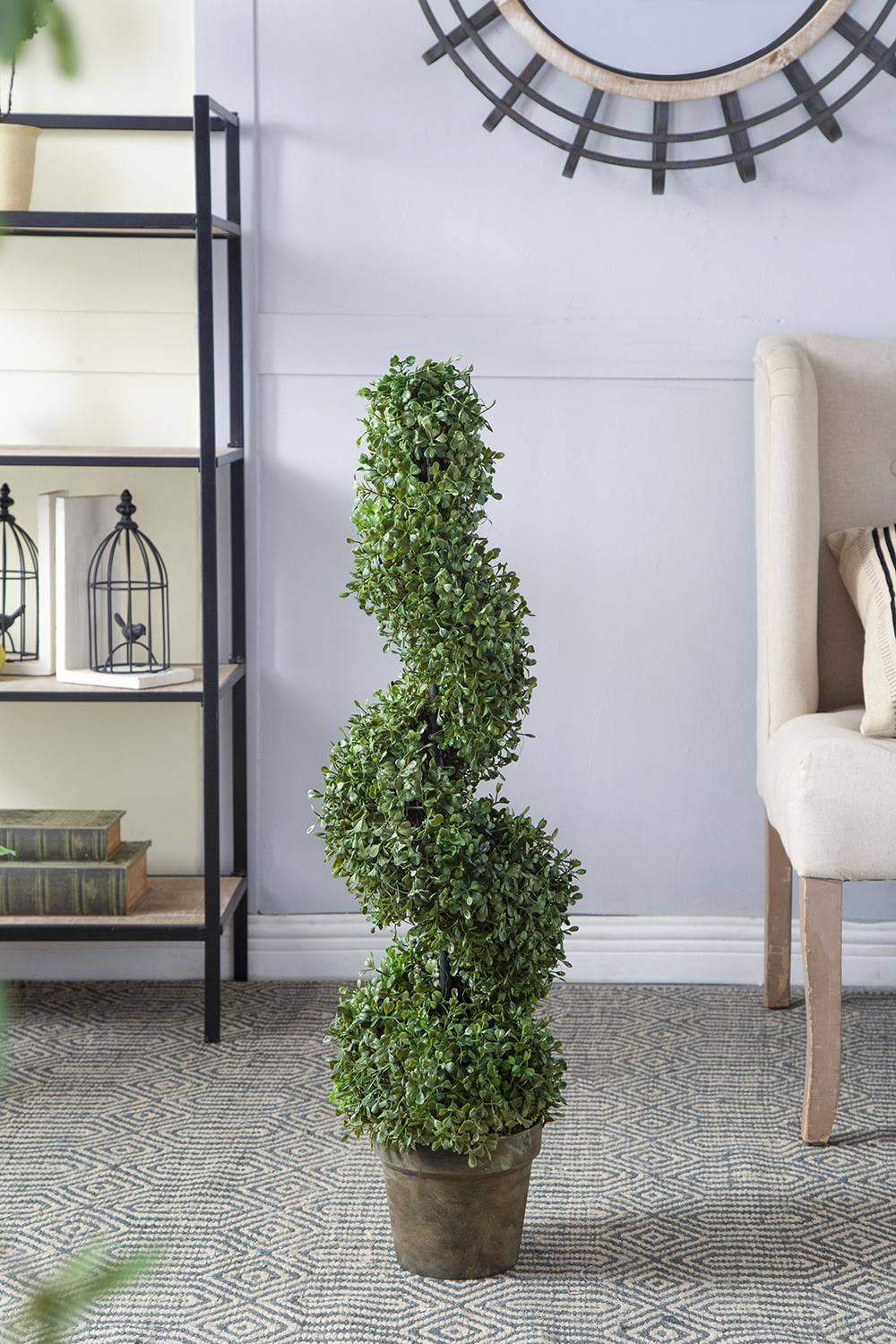 3 Foot Tall Artificial Spiral Boxwood Tree