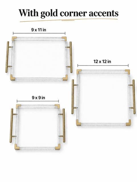Pretty Floral Acrylic Tray Boutique Home Accent