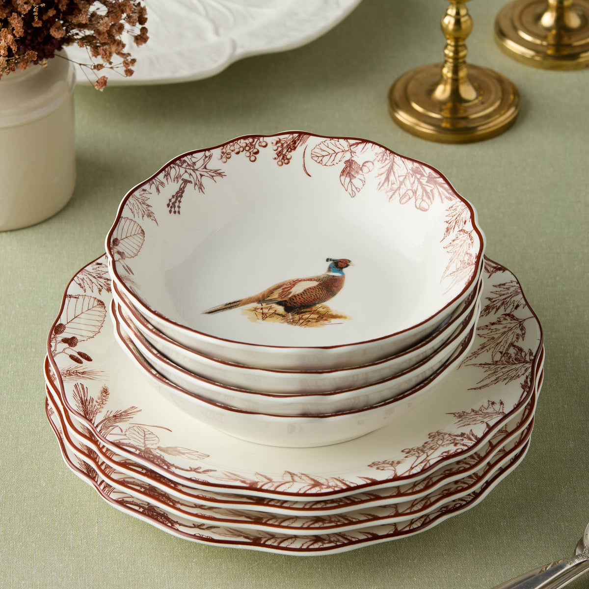 Pheasant Grove Soup Bowl 8" 4 asst