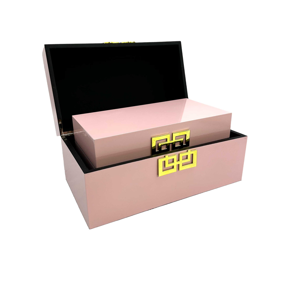 Wood Storage Box Gift Box - Pink & Gold