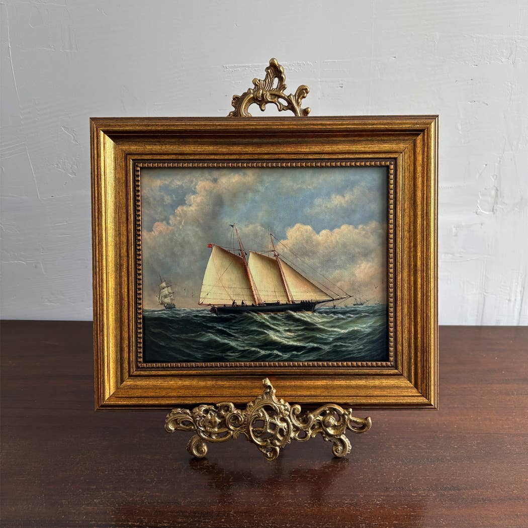 Vintage Style Solid Brass Photo-Plate Easel Stand - 2 sizes