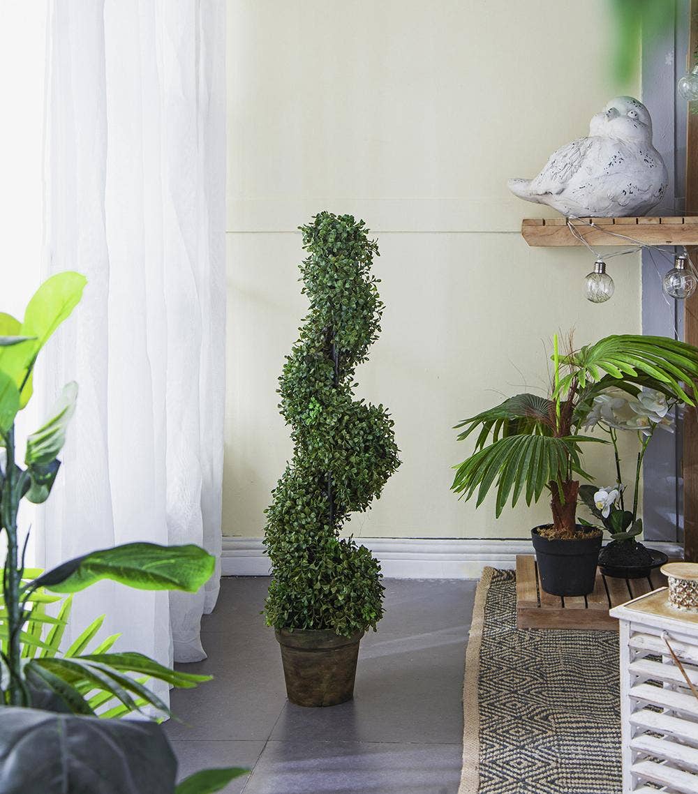 3 Foot Tall Artificial Spiral Boxwood Tree