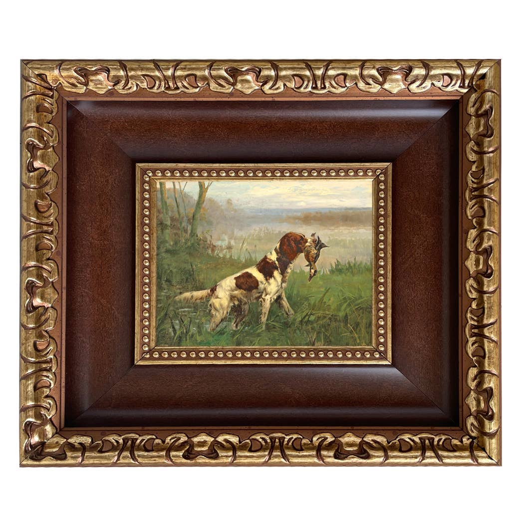 Setter and a Ruddy Duck Vintage Painted Print | Wall art