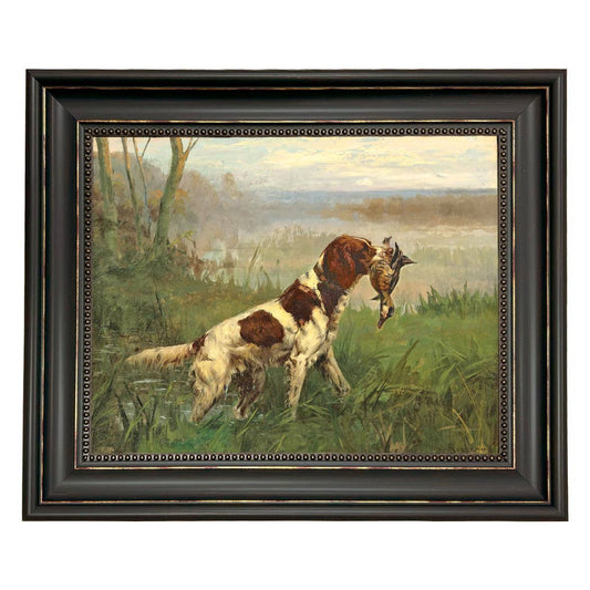 Setter and a Ruddy Duck Vintage Painted Print | Wall art