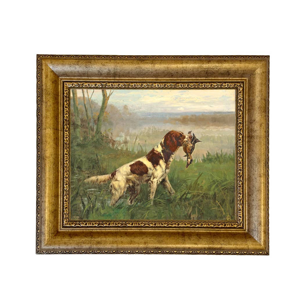 Setter and a Ruddy Duck Vintage Painted Print | Wall art