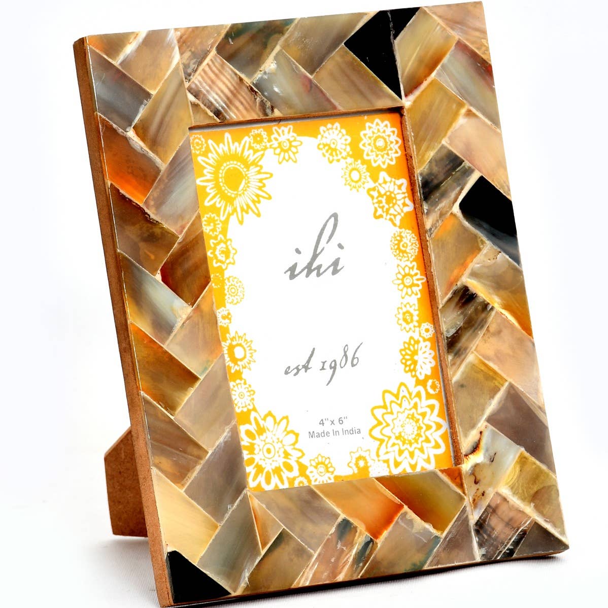 Blue & Brown Horn Chevron Frame 4x6