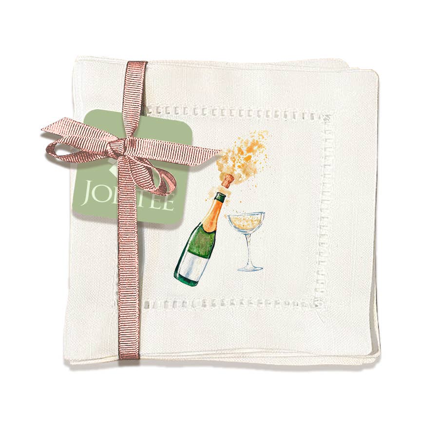 Hemstitch Napkins - New Year's Eve