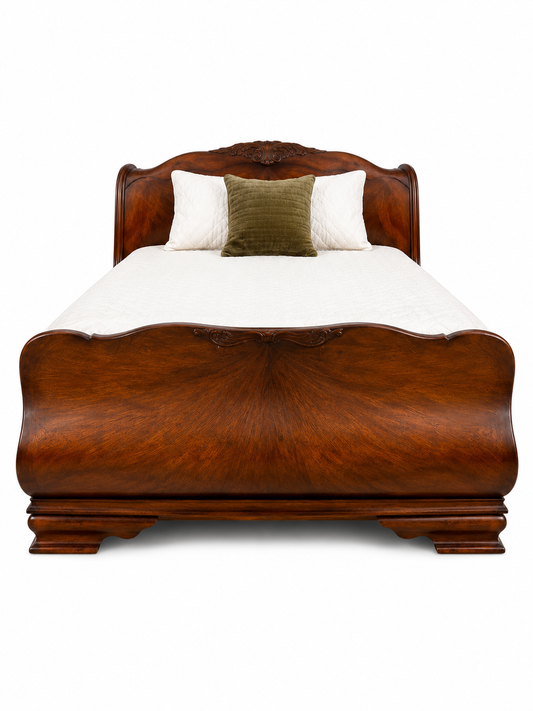 Antique Oak Art Nouveau Bedroom Suite Bed